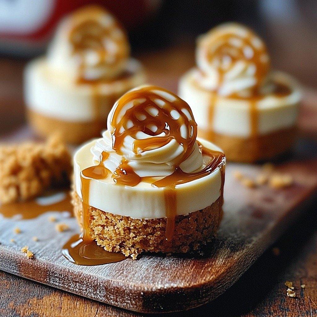 Mini Cheesecakes with Salted Caramel Swirl