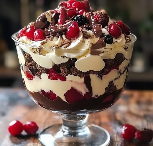 Easy Homemade Black Forest Brownie Trifle