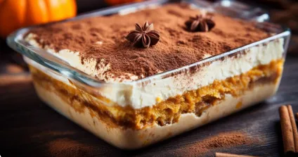 No Bake Spiced Pumpkin Tiramisu